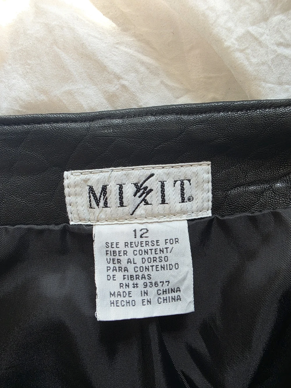 Mixit Black Leather Panel Pencil Skirt
